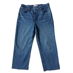 Madewell The Perfect Vintage Straight Jean High Rise Raw Hem Size 31